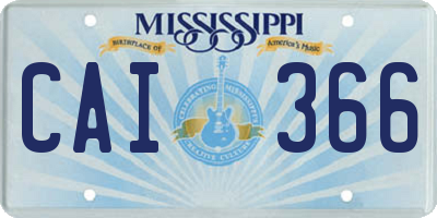 MS license plate CAI366