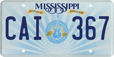MS license plate CAI367