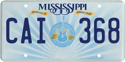 MS license plate CAI368