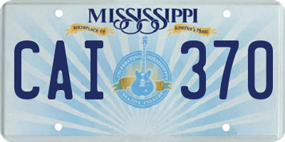 MS license plate CAI370