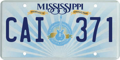 MS license plate CAI371