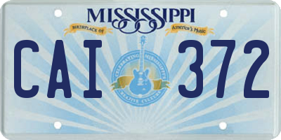 MS license plate CAI372