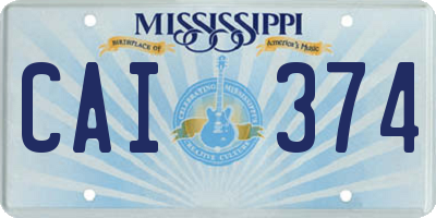 MS license plate CAI374