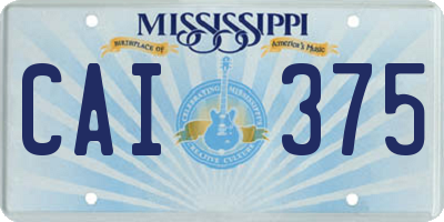 MS license plate CAI375