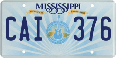 MS license plate CAI376