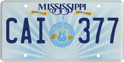 MS license plate CAI377