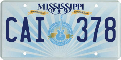 MS license plate CAI378