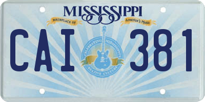MS license plate CAI381