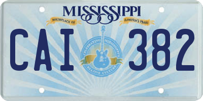 MS license plate CAI382