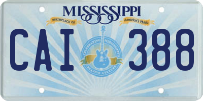 MS license plate CAI388
