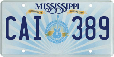 MS license plate CAI389