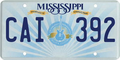 MS license plate CAI392