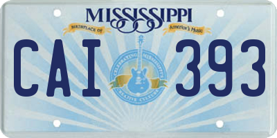 MS license plate CAI393