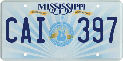 MS license plate CAI397