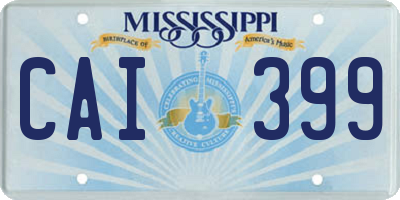 MS license plate CAI399