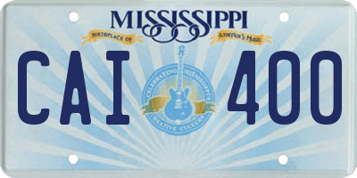 MS license plate CAI400
