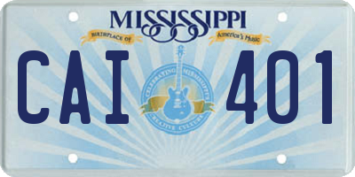 MS license plate CAI401