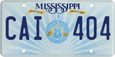MS license plate CAI404