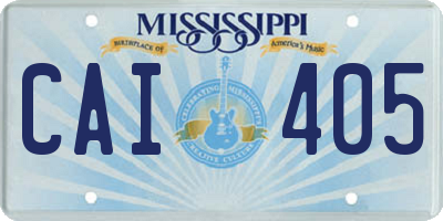MS license plate CAI405