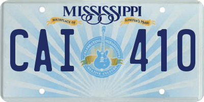 MS license plate CAI410
