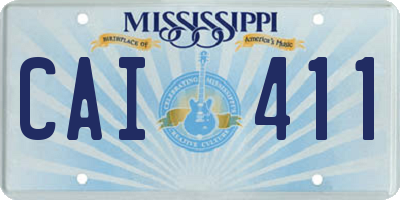 MS license plate CAI411