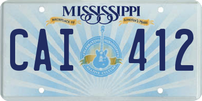MS license plate CAI412