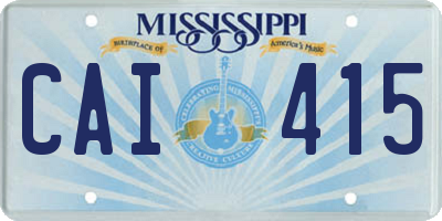 MS license plate CAI415