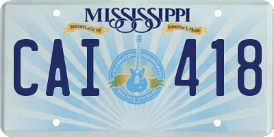MS license plate CAI418