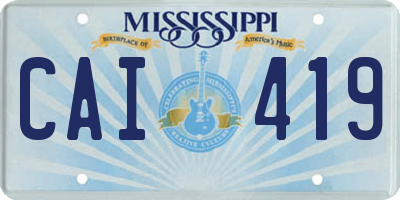 MS license plate CAI419