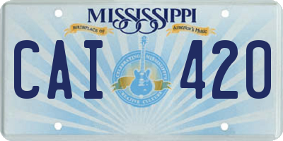 MS license plate CAI420