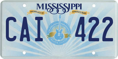 MS license plate CAI422