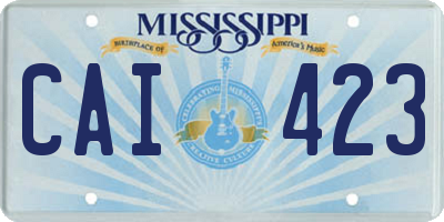 MS license plate CAI423