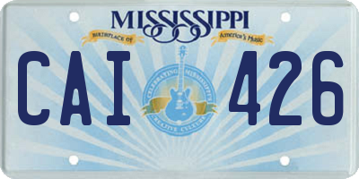 MS license plate CAI426