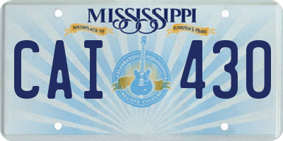 MS license plate CAI430