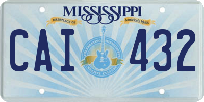 MS license plate CAI432