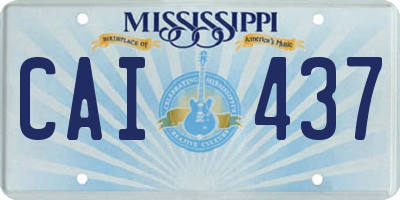 MS license plate CAI437