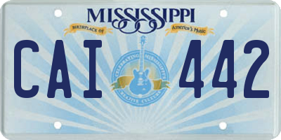 MS license plate CAI442