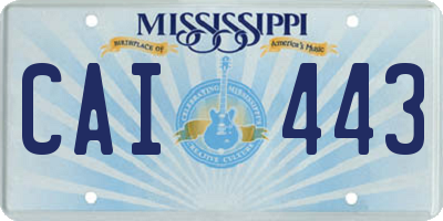 MS license plate CAI443