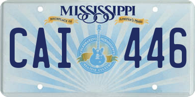 MS license plate CAI446
