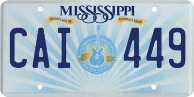 MS license plate CAI449