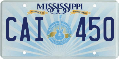 MS license plate CAI450