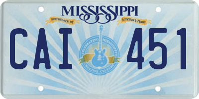 MS license plate CAI451