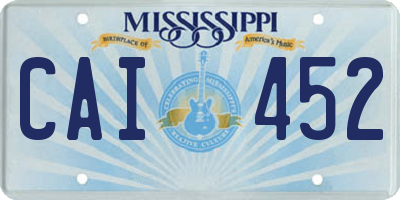 MS license plate CAI452