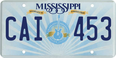 MS license plate CAI453