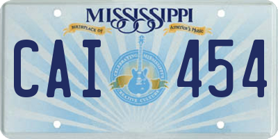 MS license plate CAI454