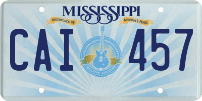 MS license plate CAI457