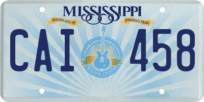 MS license plate CAI458