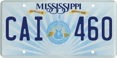 MS license plate CAI460
