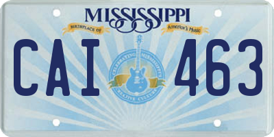 MS license plate CAI463