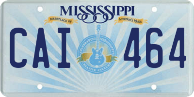 MS license plate CAI464